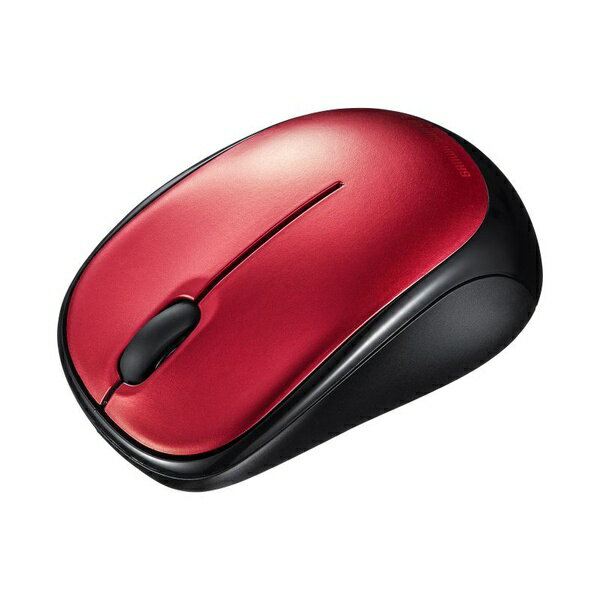 サンワサプライ MA-BBS311RN 超小型マウス Bluetooth 静音 Win Mac対応 3ボタン 軽量 乾電池式 レッド