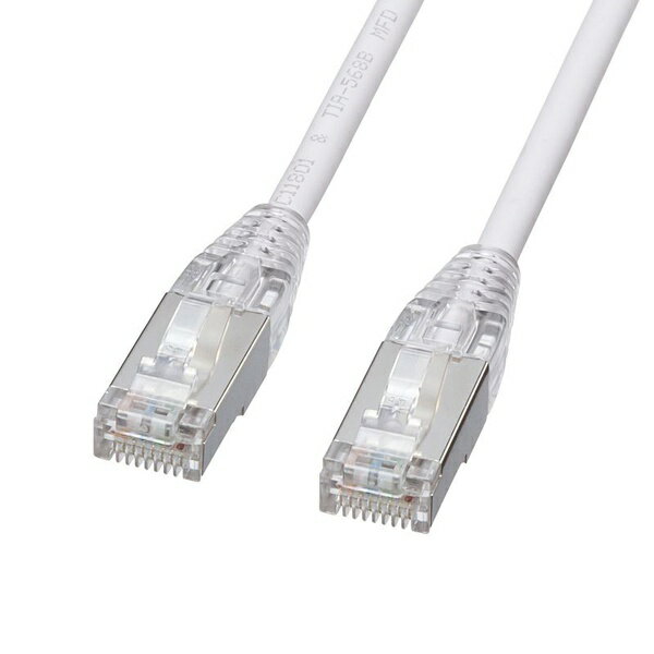 サンワサプライ KB-SL5STPS-005W カテゴリ5eSTP LANケーブル スリム やわらか ツメ折れ防止コネクタ 0.5m ホワイト PC パソコン スマホ タブレット USB ストレージ フラッシュメモリー コンパクト モニター アーム 液晶 保護 マウス ssd ディスク hdd