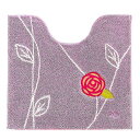 【10個セット】 オカ エトフトリア トイレマット 60×55cm パープル 北欧 洗える すべり止め 花柄 リーフ エトフ ピンク ベージュ トリア 滑り止め...