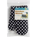 【60個セット】 トルネ キッチンミトン 水玉ブラック(キッチンミトン 鍋つかみ) 鍋つかみ ブラック ミトン 水玉柄 保護 水玉 キッチン コットン 手袋 フ...
