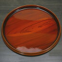 橋本達之助工芸 お盆 トレー 丸盆 チークトレー 30cm 防滑 持ち運び便利 普段使い仕様 カフェ 木目調 すべり止め 持ち運び 食器 普段使い ホワイトデー 防滑加工付き キッチン 配膳 店舗 飲食店 丸型 木目 すべり止め加工