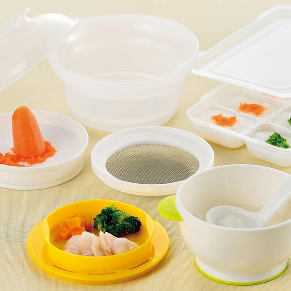 【12個セット】 リッチェル 調理セットR 120161 離乳食 調理器 調理セット 赤ちゃん おかゆ おろし器 こし器 クッキングプレート 冷凍保存容器 スプーン 離乳食調理セット 離乳食作り 食器セット ベビー用品 調理 おかず 電子レンジ 乳児 キッズ