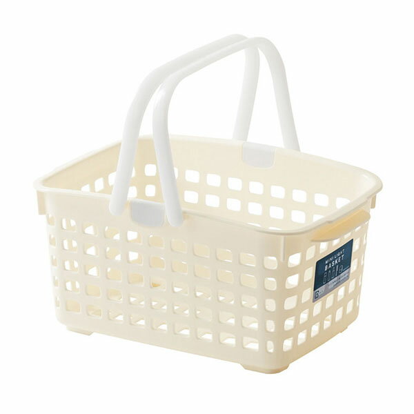 【18個セット】 不動技研 ミニライトバスケット アイボリー F2597 バスケット 持ち手付 収納 小物入れ お風呂バック おもちゃ 持ち手 お風呂 水遊び スーパー銭湯 ポリプロピレン 持ち手付き 長方形 小型 ライフナビ スタックカーゴ スリム浅型