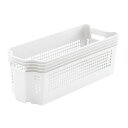 【24個セット】 不動技研 スタックカーゴ スリム 浅型 幅19×奥行49.4×高さ17.7cm ホワイト プラスチック 収納カゴ 収納ボックス 積み重ね ストッカー 収納バスケット 収納 コロ付き バスケット 隙間収納 すき間収納 すき間 キッチンストッカー