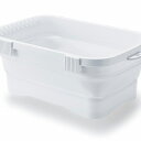 【12個セット】 伊勢藤 キッチン ソフトタブ 6.6L ホワイト I-590 洗い桶 折りたたみ式 伸縮 便利 コンパクト キッチンソフトタブ 折りたたみ 折り畳み 畳める 折りたたみ洗い桶 水切りかご 四角 持ち手 たらい 自立 スタンド 収納 たためる