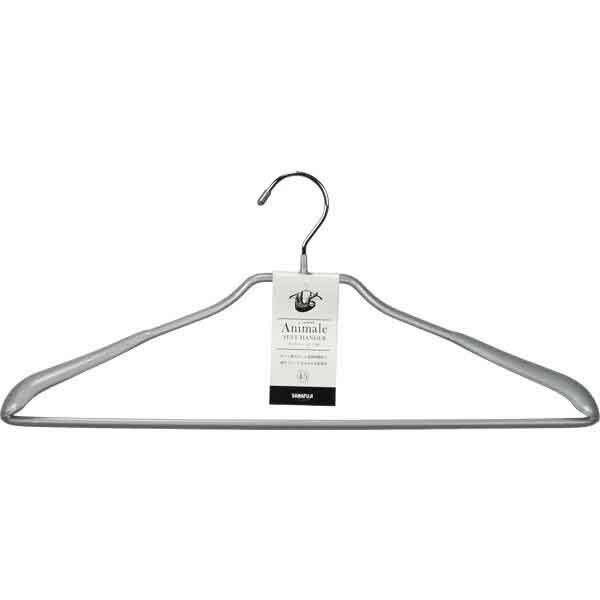 サワフジ 衣類ハンガー アニマーレ スーツハンガー シルバー ( ハンガー 洋服ハンガー ) すべらない メンズ すべらないハンガー 洗濯 薄型 ジャケット コ...