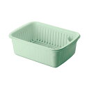アスベル Nポゼ 水切りセット グリーン (中) 4309 水切りラック 水切りかご 抗菌 軽量 箸立て用仕切付 キッチン 台所 箸立て用仕切り付 業務用 食器...