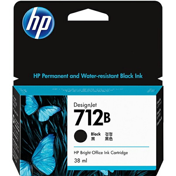 HP 3ED28A HP712B インクカートリッジ ブラック 38ml 送料無料