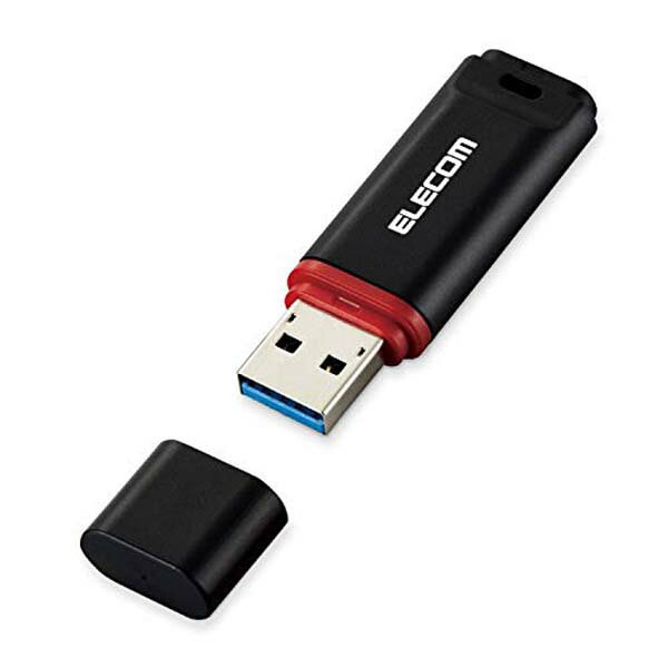 ELECOM データ復旧付きUSB3.2(Gen1)メモリ(ブラック)/16GB データ復旧付き テープ ブラック キャップ ストラップホール 高速データ転送 エレコム キャップ式 メモリ パソコン周辺機器 記録メディア