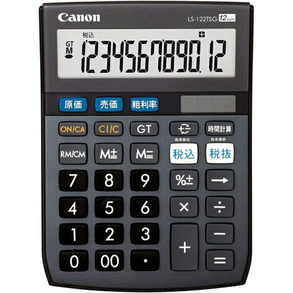 キャノン LS-122TSG 電卓 12桁 ミニ卓上サイズ 時間計算 商売計算機能 グレー 計算機 キヤノン Canon