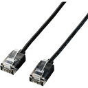 【2個セット】 エレコム LD-GPASS/BK1 LANケーブル CAT6A スーパースリム 1.0m ブラック
