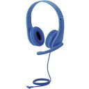【3個セット】 エレコム HS-KD01TDBU こども専用ヘッドセット 回転式マイクアーム付き 4極 ブルー(2)