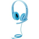 【5個セット】 エレコム HS-KD01TLBU こども専用ヘッドセット 回転式マイクアーム付き 4極 ライトブルー(2)