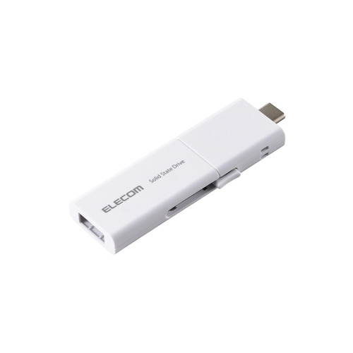 【3個セット】 エレコム ESD-EWB0500GWHR 外付けポータブルSSD 500GB USB Type-C USB-A対応 ホワイト
