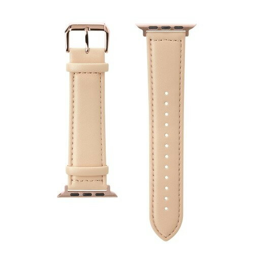 【2個セット】 PGA PG-AW49PU03BE Apple Watch 49/45/44/42mm用 PUレザーバンド ベージュ
