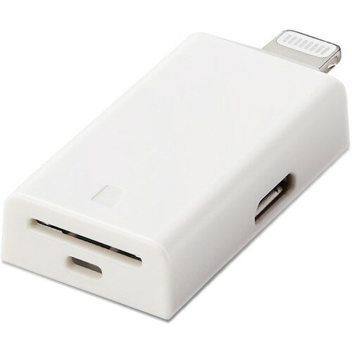 【10個セット】 エレコム MR-LD102WH Lightningカードリーダー microSD専用 直挿し ホワイト