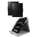 【10個セット】 エレコム TB-A24PM360BK 11インチiPad Pro(M4) フラップケース ソフトレザー 360度回転