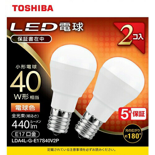 【5個セット】 東芝 LDA4L-G-E17S40V2P LED電球 小形電球形