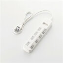【5個セット】 エレコム T-E6A-2430WH ほこり防止シャッター付 省エネタップ 3.0m ホワイト(2)