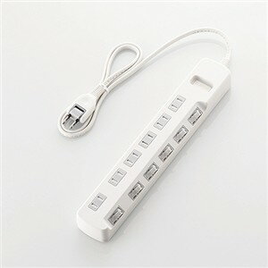 【3個セット】 タップ エレコム T-E6A-2620WH ほこり防止シャッター付 省エネタップ 2.0m ホワイト(2)