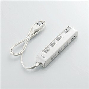 エレコム T-E5C-2420WH 個別スイッチ付省エネタップ(横挿しタイプ) 2.0m ホワイト エレコム T-E5C-2420WH 個別スイッチ付省エネタップ(横挿しタイプ) 2.0m ホワイト