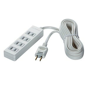 【2個セット】 バッファロー BSTAPSG2420WH 2ピン式電源タップ 4個口タイプ 雷サージ防止付 2m ホワイト