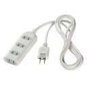 【5個セット】 バッファロー BSTAPST2450WH 2ピン式電源タップ 4個口タイプ 5m ホワイト