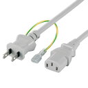 バッファロー BSACC0620GYA 電源ケーブル 3ピンソケット(メス)⇔2ピンプラグ(オス) 2.0m グレー(2)