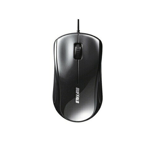 【2個セット】 バッファロー BSMLU100BK 有線レーザー式マウス 静音/3ボタン ブラック