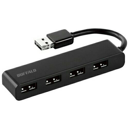 【3個セット】 バッファロー BSH4U310D2BK “どっちもUSBハブ” どっちもUSBポート&どっちもUSBコネクター採用USB2.0バスパワーハブ 4ポートタイプ