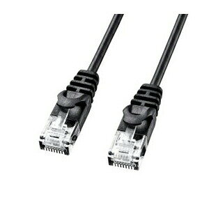 サンワサプライ カテゴリ6極細LANケーブル LA-SL6-005BK CAT6LANケーブル ( 極細 0.5m ブラック ) 送料無料