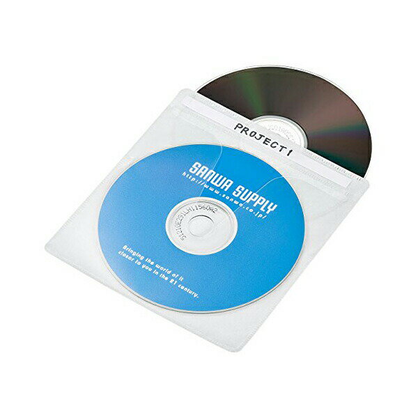 【収容量】:Blu-ray・DVD・CD 2枚【サイズ】:W132×D0.5×H146mm【材質】:PP(不織布ケース)、紙(タイトルカード)【入り数】:50枚【付属品】:タイトルカード×102枚(17枚x6シート)サンワサプライ