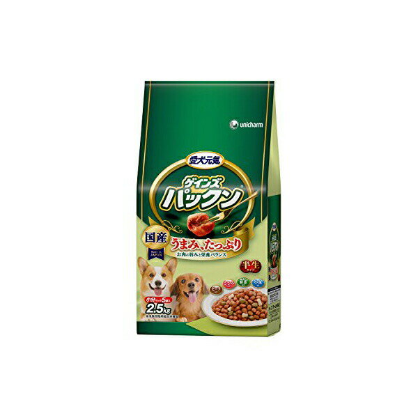 Premium - 愛犬元気 パックン ビーフ・ささみ・緑黄色野菜・小魚入り 2.5kg ドッグ フード ドックフート犬 イヌ いぬ ドッグ ドックdogワンちゃん 安心素材 価格は1個のお値段です