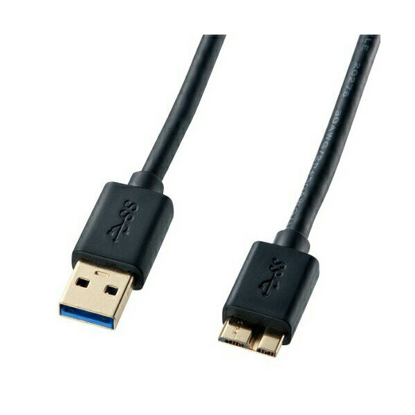 サンワサプライ USB3.0マイクロケーブル (A-MicroB) 1m KU30-AMC10BK USB3.0ケーブル（A-microB・ブラック・1m・USB IF認証タイプ） 送料無料