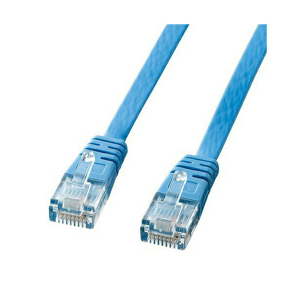 樂天商城 - サンワサプライ カテゴリ6フラットケーブル 5m (ライトブルー) KB-FL6-05LBN Cat6フラットLANケーブル（5m・ライトブルー） 送料無料
