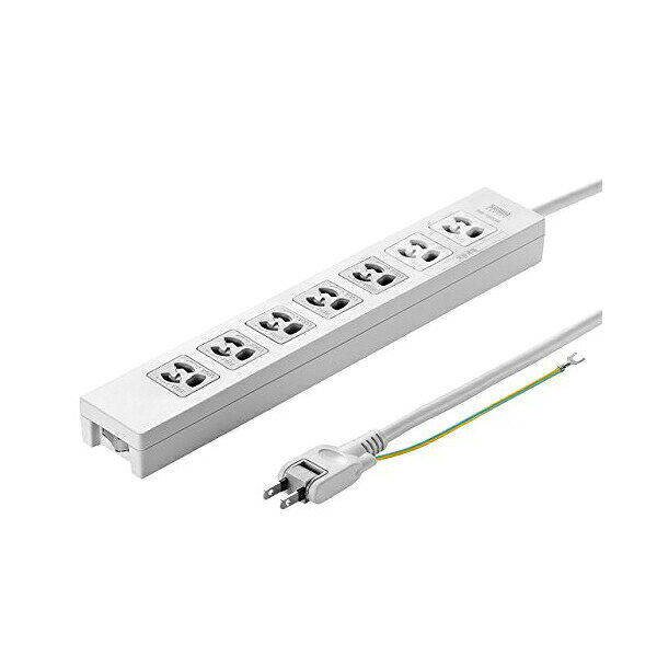 3P抜け止め7個口、集中スイッチ、マグネット、雷ガード付きの電源タップ【特徴】●2個口は常時通電口で常に通電している機器の接続に対応●集中スイッチで5個口をオン/オフ制御できる●プラグはトラッキング火災予防に有効な絶縁キャップ付き2Pスイングプラグを採用●通電状態が一目で確認できるランプ付き集中スイッチ●雷サージ吸収素子内蔵で雷から機器をガード●プラグをロックできる抜け止めタイプで不意のプラグ抜けを防止●スチールデスクなどに仮固定できるマグネット付き●ホコリの侵入防止に便利な抜け止め専用コンセントキャップ2個付属●油性ペンによる手書きが可能なネームタグ付き●定格容量は15A/125V(1500Wまで)【仕様】入数1個カラーライトグレーケーブル長3mコネクタ形状2Pスイングプラグ(絶縁キャップ付き)規格3P7個口対応規格RoHS対応【使用場所】●OA機器接続　●スチールデスクへの仮固定【ご注意】●PE素材の簡易ビニール包装●RoHS指令対応3P抜け止め7個口、集中スイッチ、マグネット、雷ガード付きの電源タップ入数：1個OA機器接続、スチールデスクへの仮固定などに。