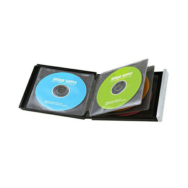 【収容量】:ブルーレイディスク・DVD・CD 8枚【サイズ】:約W156×D19×H140mm【材質】:PP(ケース、不織布)、ABS樹脂(バックル)商品の対応・詳細についてはサンワサプライホームページをご確認下さい●凹凸が少なく柔らかい不織布でブルーレイディスクの収納に対応したスリムなポータブルハードケース。凹凸が少なく柔らかい不織布でブルーレイディスクの収納に対応したスリムなポータブルハードケース。●収容量：Blu-ray・DVD・CD/8枚 ●サイズ：約W156×D19×H140mm ●材質：PP（ケース、不織布）、ABS樹脂（バックル） 使用上の注意 ●保管時は本製品及び収納ディスクに圧力がかかる状態で保管しないでください。メディアの読み込み不良の原因になる場合があります。 ●本製品を重ね置きしたり、重いものを乗せたりしないでください。 ●レーベル面を上にしてディスクを収納してください。 ●2枚以上のディスクを重ねて収納しないでください。 ●ディスク記録面が接する不織布表面部にゴミや汚れがないことをご確認ください。 ●12cmディスク専用です。その他のサイズのディスクは使用しないでください。 ●両面記録用ディスクは使用しないでください。データ面を破損することがあります。 ●ホコリの多いところ、高温・多湿の場所には保管しないでください。ケースやディスクが変形すること...