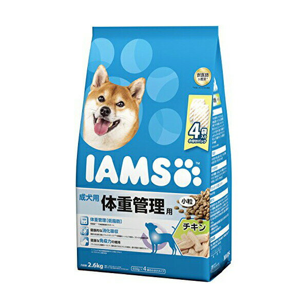 IMAX - 【6個セット】 マースジャパンリミテッド アイムス IAMS ドッグフード成犬用 体重管理用 小粒 チキン 2.6kg ドライ イヌ アダルト 全品種 ドライフード マースジャパン 犬用フード ドッグフード 総合栄養食 ペット用品 犬用品 ドックフード 免疫力 低脂肪 安心素材