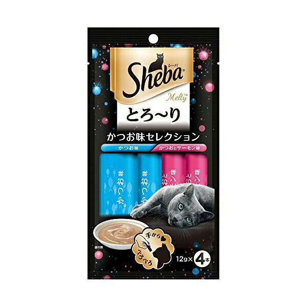 Jerky - 【6個セット】 シーバ とろーり メルティ かつお味セレクション 12g×4 袋 キャット フード 猫 ネコ ねこ キャット catニャンちゃん 安心素材