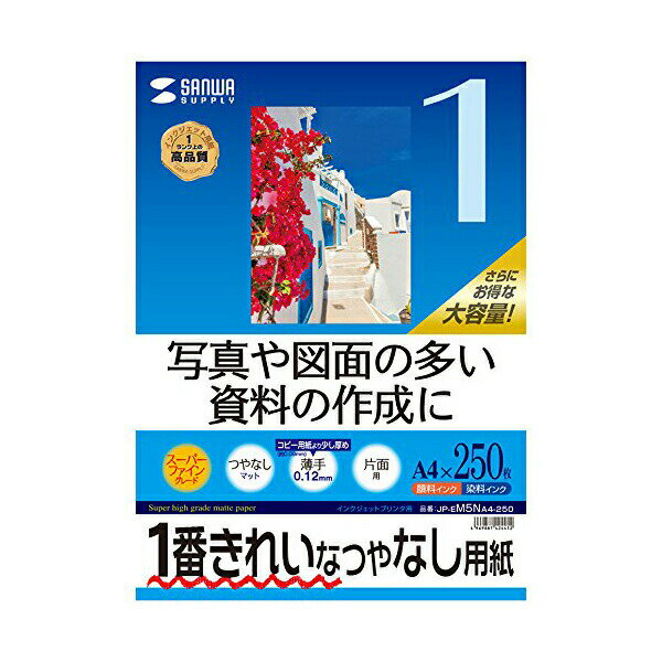A4 Size Paper - 【4個セット】 サンワサプライ インクジェット用スーパーファイン用紙A4サイズ250枚入り JP-EM5NA4-250 インクジェット用スーパーファイン用紙 ( A4サイズ・250枚入り ) おまとめセット 送料無料