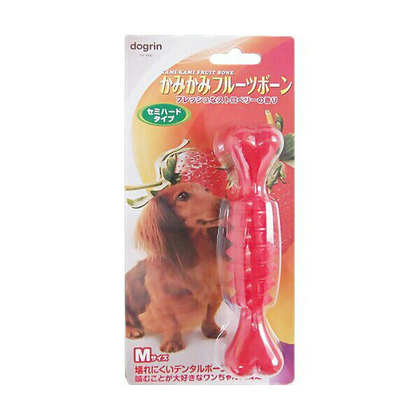 【6個セット】 スーパーキャット かみかみフルーツボーンM ストロベリー 犬 グレープ 全年齢 Super Cat セミハードタイプ ワンちゃん デンタルケア 犬用おもちゃ ドッグトイ フルーツ 犬のおもちゃ ペット用品 デイリー 犬用品 かみかみボーン ハード 安心素材