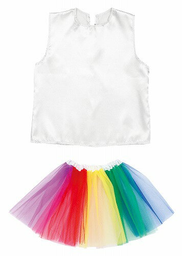 Rakuten - 【2個セット】 アーテック ArTec おんなのこセット レインボー ダンス 幼児用 衣装 プリーツ 発表会 体育祭 学校教材 子供 演劇 洋服 サテン お遊戯会 学芸会 可愛い 学校用品 コスプレ スカート 仮装 女の子 衣装ベース イベント 上下 高品質