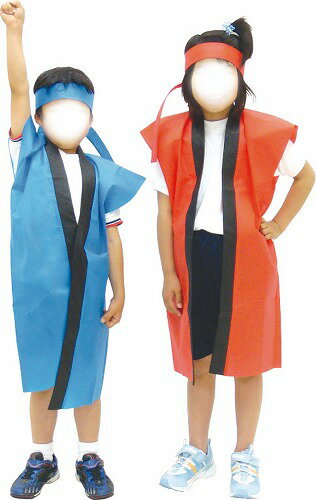 【2個セット】 アーテック ArTec ロングハッピ不織布 黒 ( 赤襟 ) J ハチマキ付 キッズ 体育 ダンス よさこい 衣装 ピンク 応援 発表会 ハッピ 体育祭 ハチマキ付き ロング丈 オレンジ 学校教材 子供 お遊戯会 ロングハッピ 学芸会 男の子 高品質
