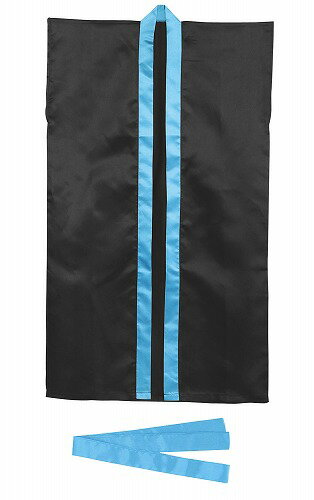 【10個セット】 アーテック ArTec サテンロングハッピ黒 ( 青襟 ) S ハチマキ付 体育 ダンス カラー襟 よさこい 衣装 ピンク 応援 発表会 ハッピ 体育祭 学校教材 子供 サテン お遊戯会 学芸会 襟青 応援団 学校用品 お祭り 半纏 高品質