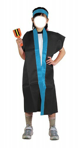 【10個セット】 アーテック ArTec サテンロングハッピ黒 ( 青襟 ) S ハチマキ付 体育 ダンス カラー襟 よさこい 衣装 ピンク 応援 発表会 ハッピ 体育祭 学校教材 子供 サテン お遊戯会 学芸会 襟青 応援団 学校用品 お祭り 半纏 高品質