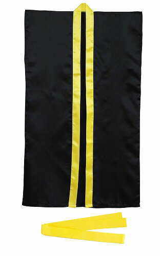 【3個セット】 アーテック ArTec サテンロングハッピ黒 ( 黄襟 ) S ハチマキ付 体育 ダンス カラー襟 よさこい 衣装 ピンク 応援 発表会 ハッピ 体育祭 学校教材 子供 サテン お遊戯会 学芸会 応援団 学校用品 お祭り 襟黄 半纏 ソーラン節 高品質