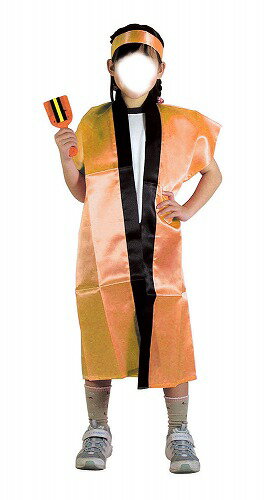 【5個セット】 アーテック ArTec サテンロングハッピ 橙 S ( ハチマキ付 ) 成人向 よさこい 衣装 発表会 大人 ハッピ 体育祭 サテン 学芸会 お祭り ソーラン節 エイサー 運動会 高校生 高品質