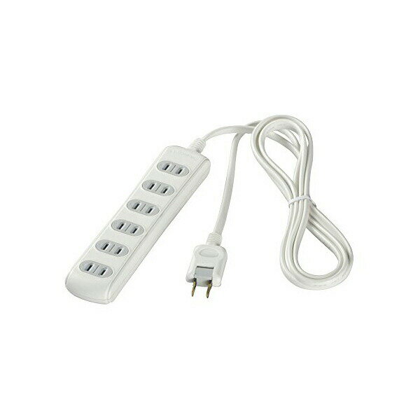 バッファロー iBUFFALO-2ピン式電源 タップ 6個口 シャッター付 1m ホワイト BSTAPSH2610WH 送料無料