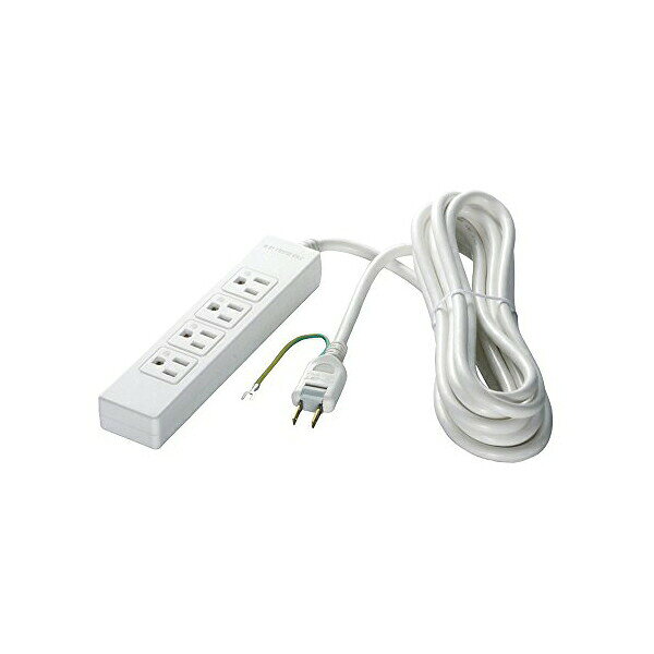 バッファロー iBUFFALO-3ピン式電源 タップ 4個口 マグネット付 2m ホワイト BSTAP...