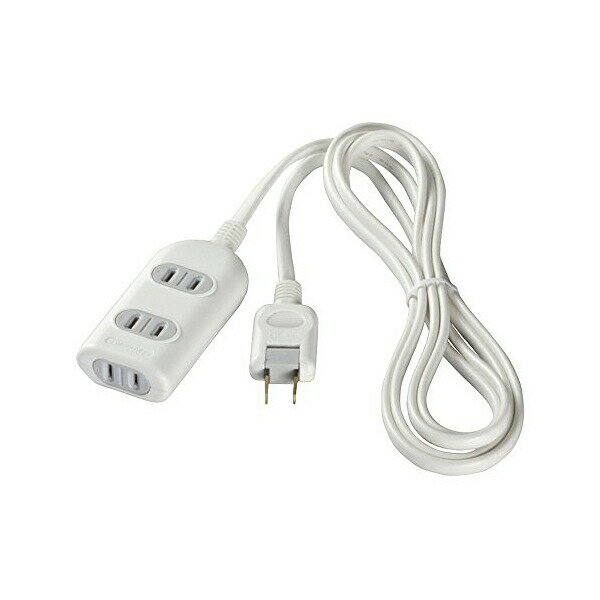 バッファロー iBUFFALO 2ピン式電源 タップ 3個口 3m ホワイト BSTAPST2330WH 送料無料